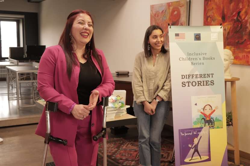 Gayane laughing at the launch of the Different Stories series