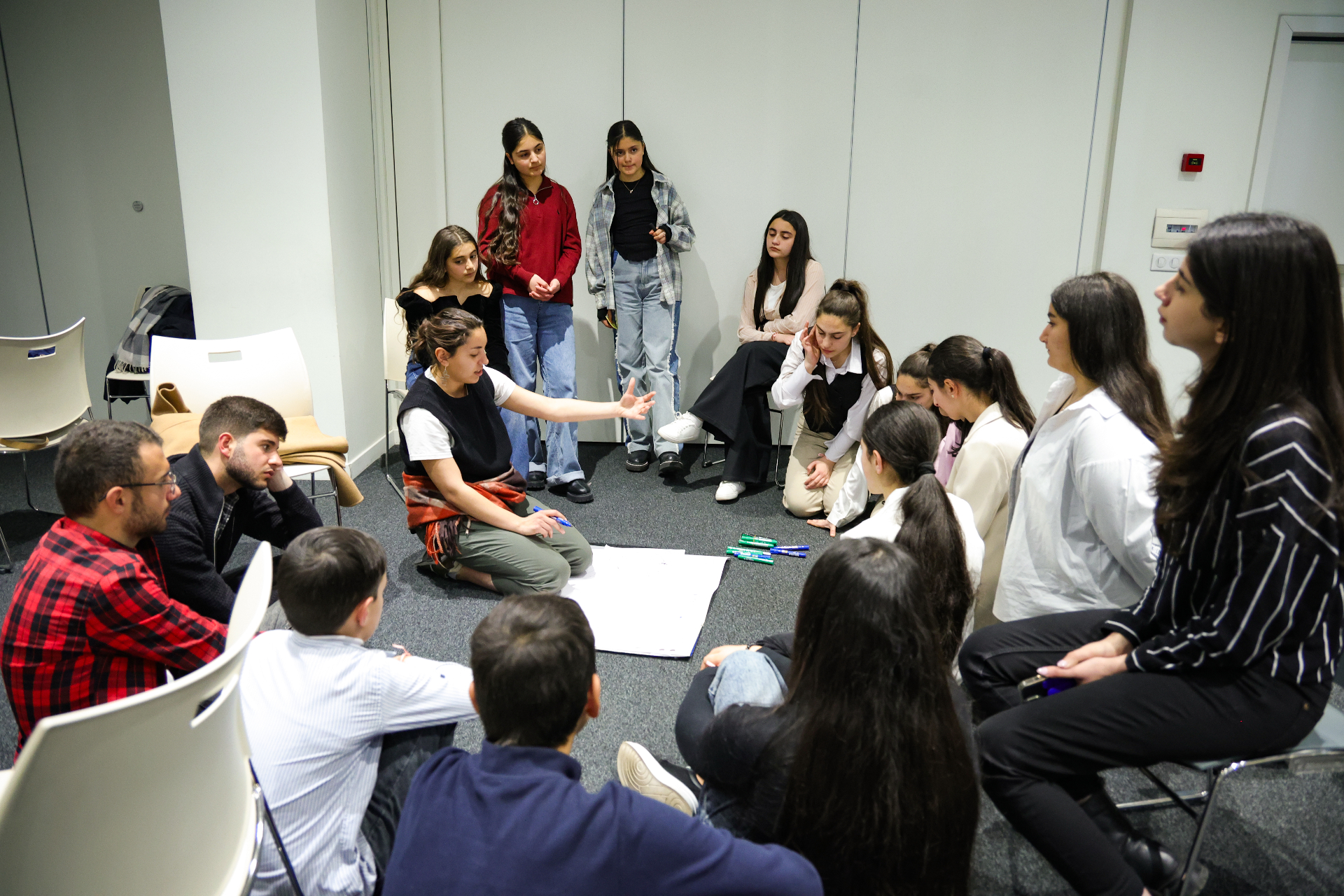 Gayane leading a workshop with young people